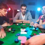 Costway 8 Players Poker Table with 8 Cup Holders & Comfy Armrests