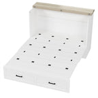 Farmhouse Murphy Bed Wall Bed with a Large Drawer, Full/Queen Size Foldable Murphy Cabinet Bed with Charging Station