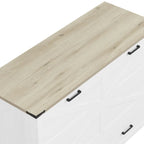 Farmhouse Murphy Bed Wall Bed with a Large Drawer, Full/Queen Size Foldable Murphy Cabinet Bed with Charging Station