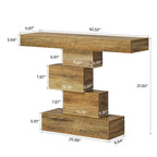 42 Inches Industrial Wood Console Table for Living Room Entryway - 11.8D x 42.5W x 31.5H