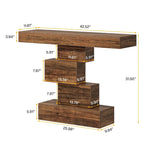 42 Inches Industrial Wood Console Table for Living Room Entryway - 11.8D x 42.5W x 31.5H
