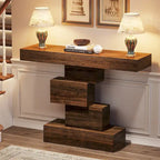 42 Inches Industrial Wood Console Table for Living Room Entryway - 11.8D x 42.5W x 31.5H