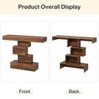 42 Inches Industrial Wood Console Table for Living Room Entryway - 11.8D x 42.5W x 31.5H