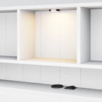 Storage Platform Bed with 2 Underbed Drawers, Wood Captains Bed with Bookcase Headboard Built-in Downlight Charging Station