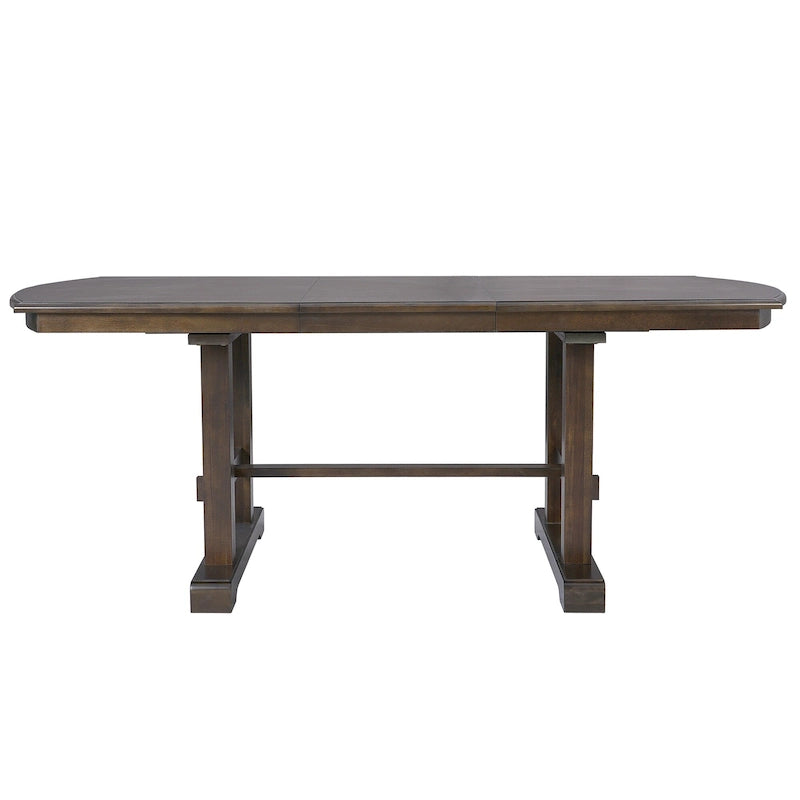 60-78 Extendable Dining Table, Farmhouse Wooden Kitchen Table with Removable Leaf, Large Expanding Table for 4-8
