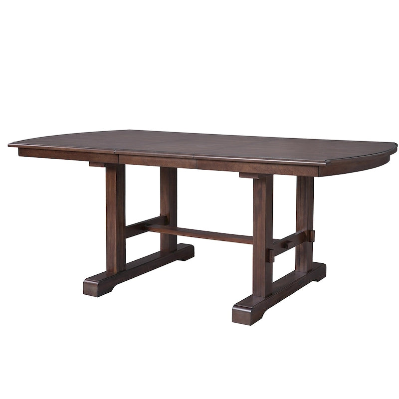 60-78 Extendable Dining Table, Farmhouse Wooden Kitchen Table with Removable Leaf, Large Expanding Table for 4-8