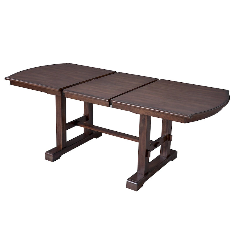 60-78 Extendable Dining Table, Farmhouse Wooden Kitchen Table with Removable Leaf, Large Expanding Table for 4-8