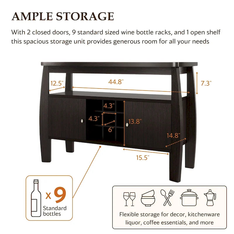Furniture of America True Modern 51-inch Cappuccino 1-shelf Buffet Table