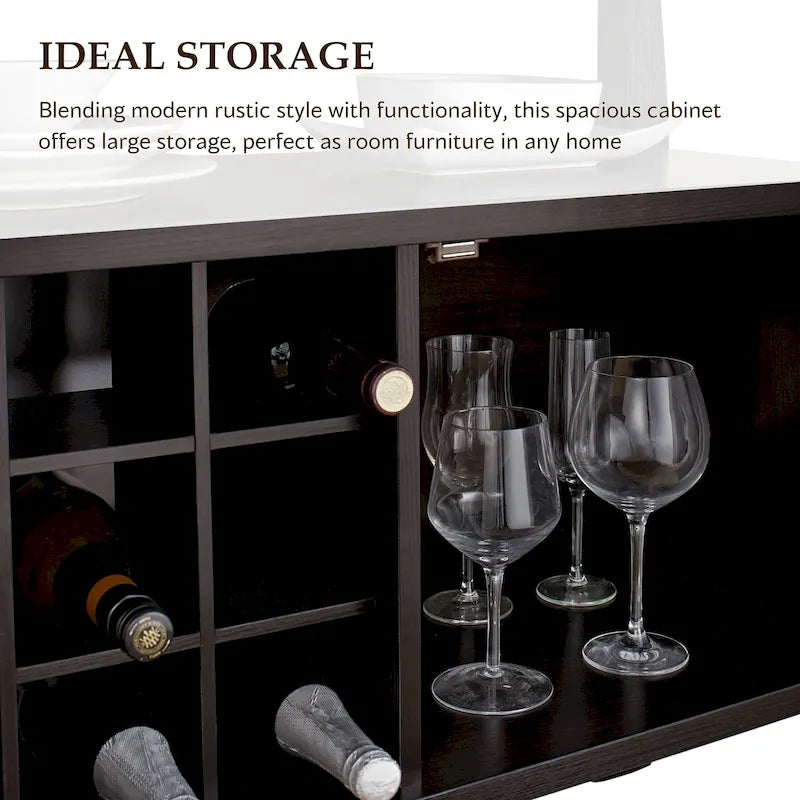 Furniture of America True Modern 51-inch Cappuccino 1-shelf Buffet Table