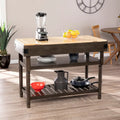 SEI Furniture Woodson Transitional Gray Storage Kitchen Island