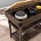 SEI Furniture Woodson Transitional Gray Storage Kitchen Island
