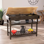 SEI Furniture Woodson Transitional Gray Storage Kitchen Island