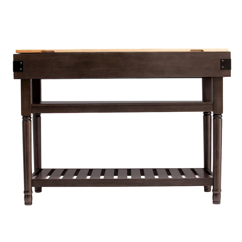SEI Furniture Woodson Transitional Gray Storage Kitchen Island