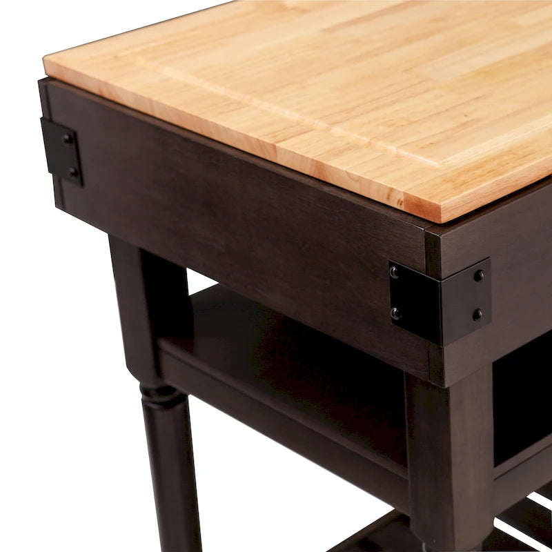 SEI Furniture Woodson Transitional Gray Storage Kitchen Island