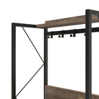 DH BASIC Industrial Reclaimed Oak 67-inch Metal 6-Wine Slots Baker's Rack by Denhour