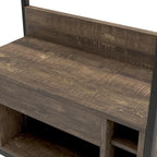 DH BASIC Industrial Reclaimed Oak 67-inch Metal 6-Wine Slots Baker's Rack by Denhour