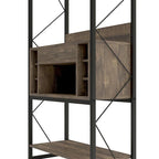 DH BASIC Industrial Reclaimed Oak 67-inch Metal 6-Wine Slots Baker's Rack by Denhour