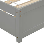 Grey Twin Size Wood Platform Bed with Trundle