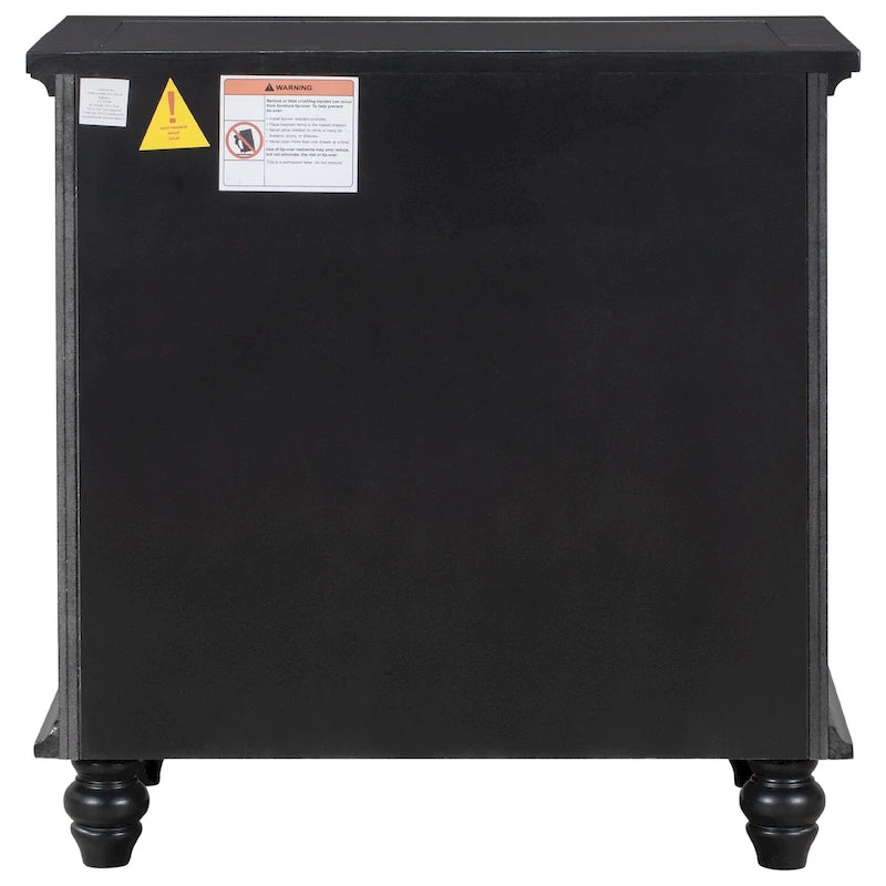 Wood 3-Drawer Storage Cabinet with Pull-Out Tray - 16.90 x 28.00 x 28.10