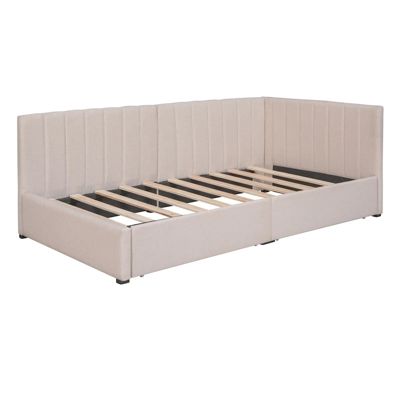 Upholstered Daybed with Two Storage Drawers