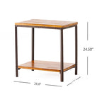 Ronan Wood Rustic Metal End Table by Christopher Knight Home