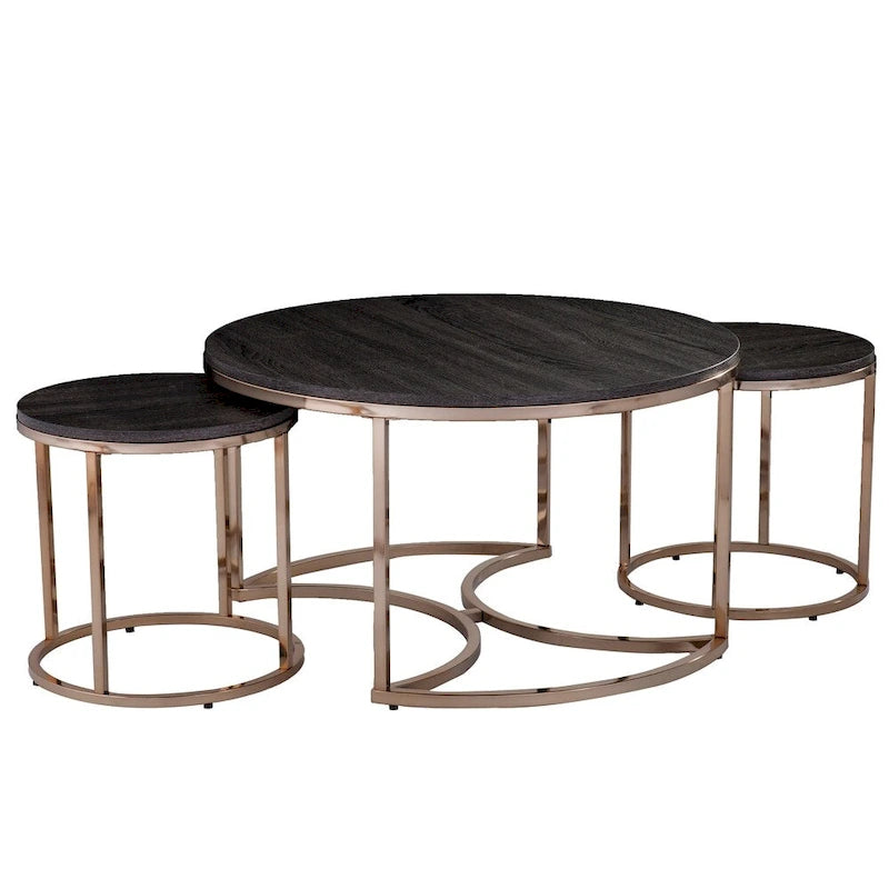 SEI Furniture Henderson Round 3-piece Nesting Coffee Table