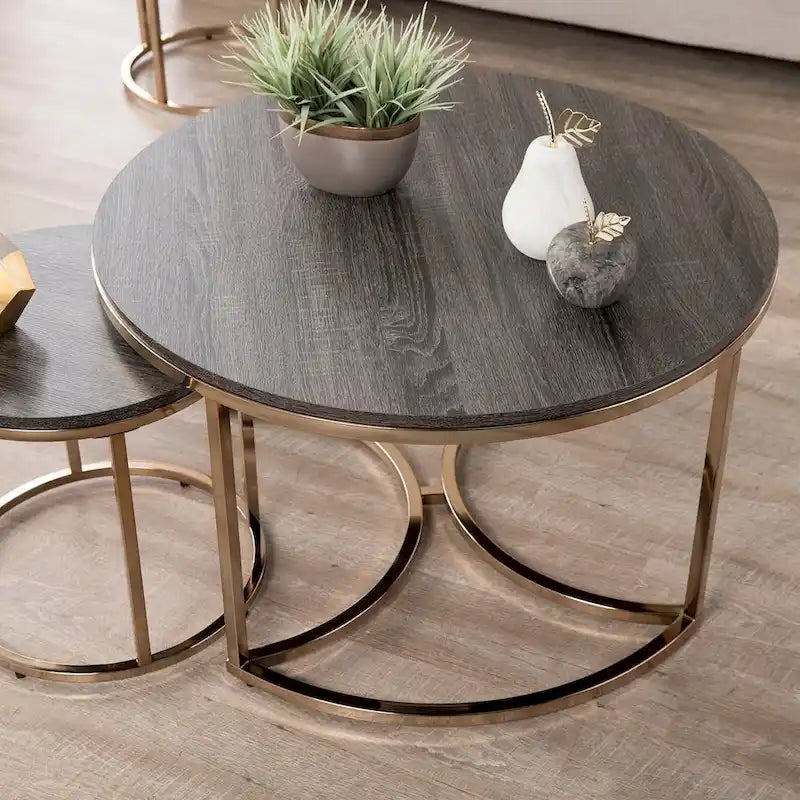 SEI Furniture Henderson Round 3-piece Nesting Coffee Table