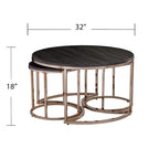 SEI Furniture Henderson Round 3-piece Nesting Coffee Table