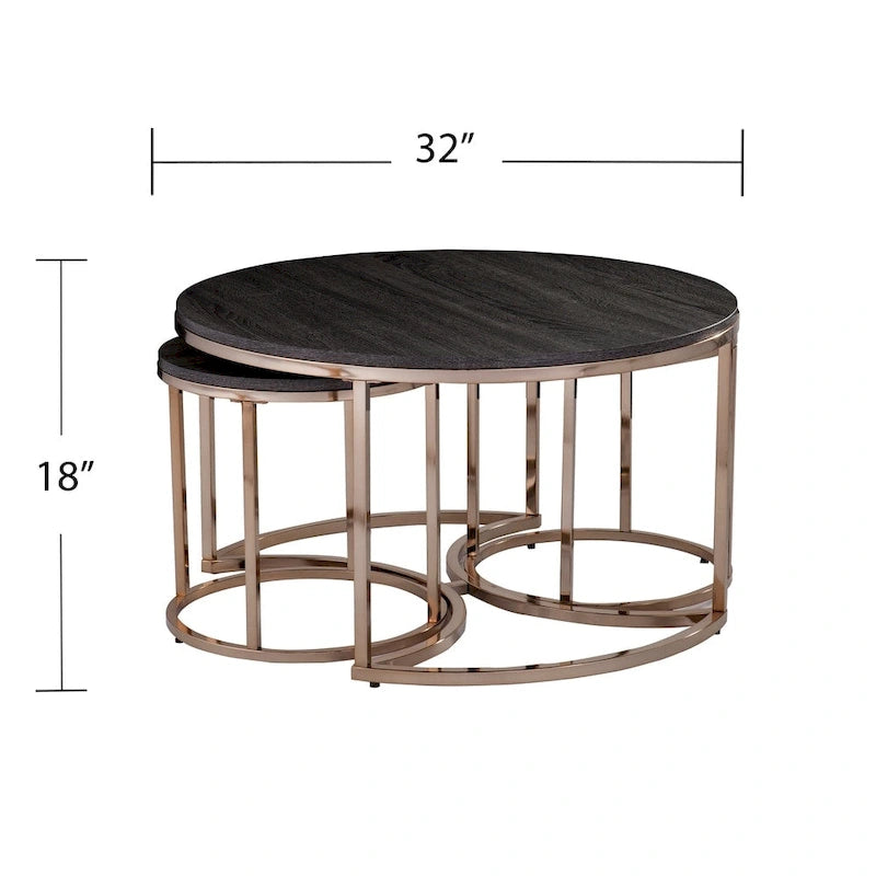 SEI Furniture Henderson Round 3-piece Nesting Coffee Table