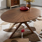 Vilnius Walnut Finish Oval Dining Table
