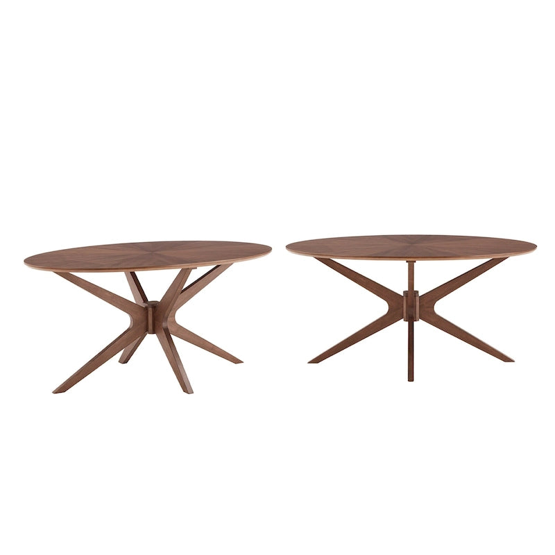 Vilnius Walnut Finish Oval Dining Table