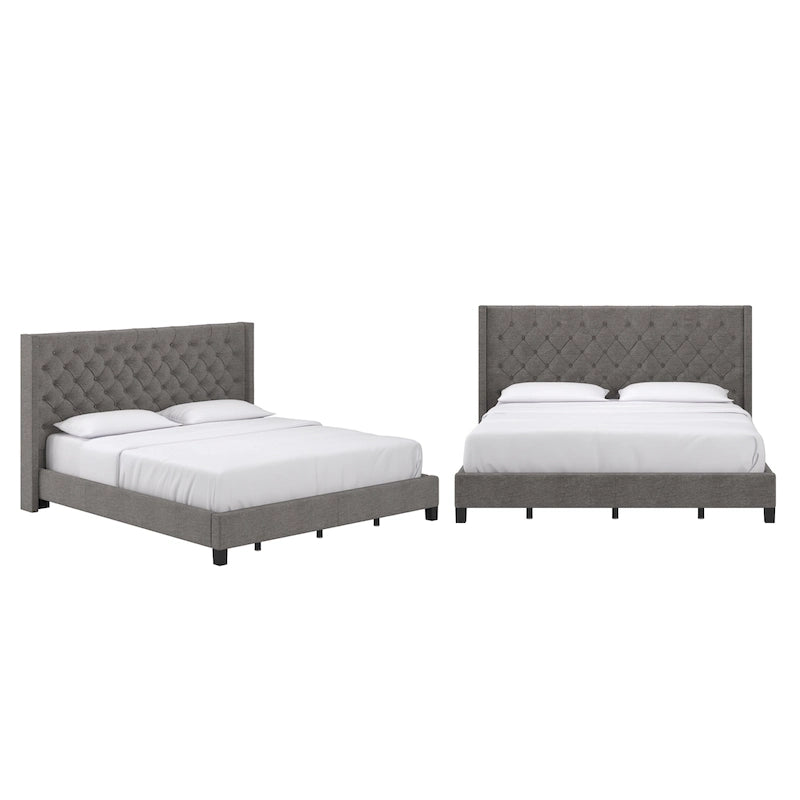 Detmold Wingback Button Tufted King Bed