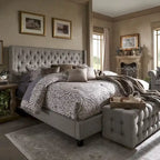 Detmold Wingback Button Tufted King Bed