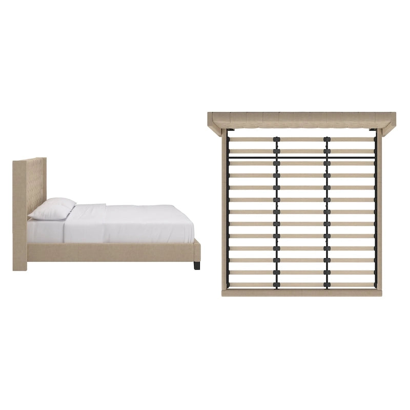 Detmold Wingback Button Tufted King Bed