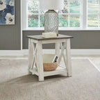 Laurel Bluff Antique White End Table