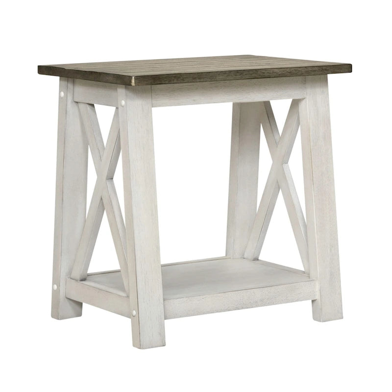 Laurel Bluff Antique White End Table