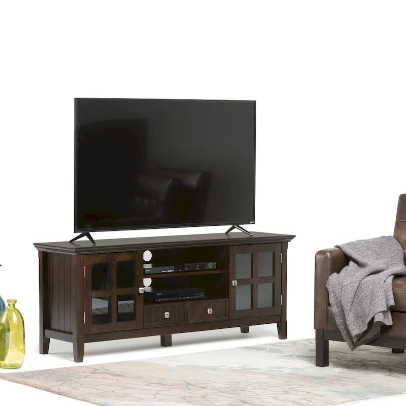 WYNDENHALL Normandy SOLID WOOD 60 inch Wide Transitional TV Media Stand For TVs up to 65 inches - 60 x 16.5 x 24
