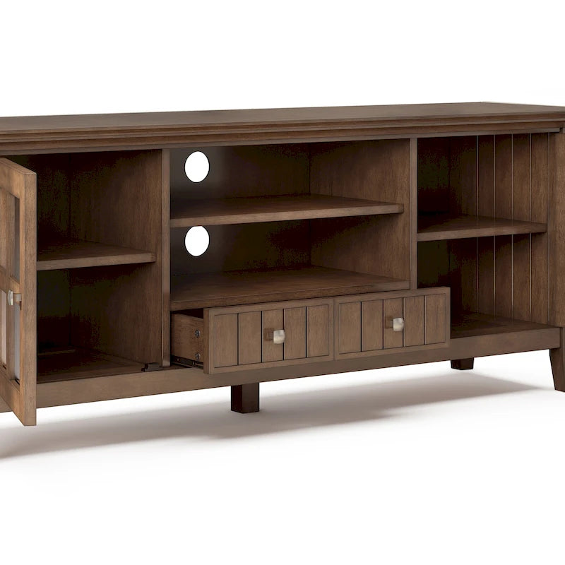 WYNDENHALL Normandy SOLID WOOD 60 inch Wide Transitional TV Media Stand For TVs up to 65 inches - 60 x 16.5 x 24