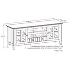 WYNDENHALL Normandy SOLID WOOD 60 inch Wide Transitional TV Media Stand For TVs up to 65 inches - 60 x 16.5 x 24