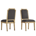 Deana Arched Linen and Wood Dining Chairs (Set of 2) by iNSPIRE Q Artisan