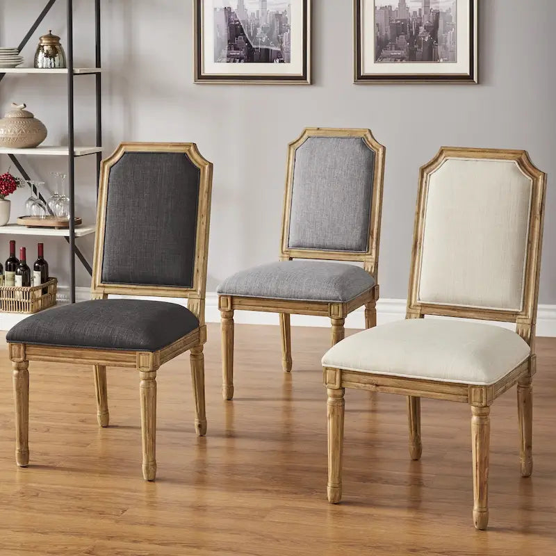 Deana Arched Linen and Wood Dining Chairs (Set of 2) by iNSPIRE Q Artisan