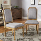 Deana Arched Linen and Wood Dining Chairs (Set of 2) by iNSPIRE Q Artisan