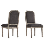 Deana Arched Linen and Wood Dining Chairs (Set of 2) by iNSPIRE Q Artisan
