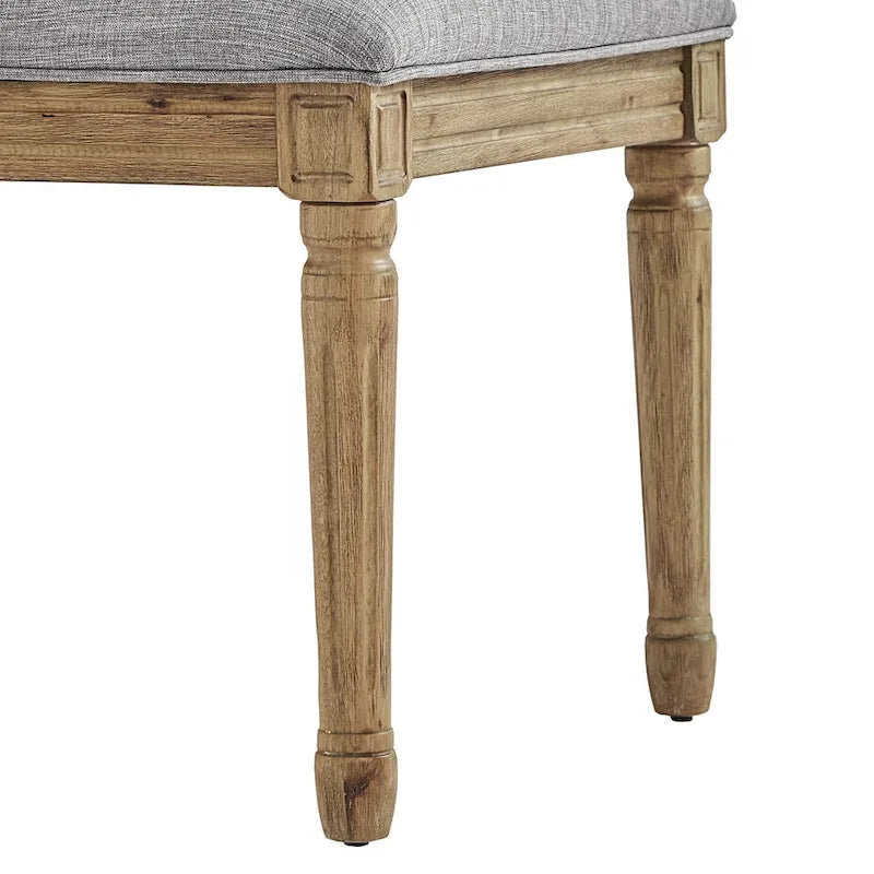 Deana Arched Linen and Wood Dining Chairs (Set of 2) by iNSPIRE Q Artisan