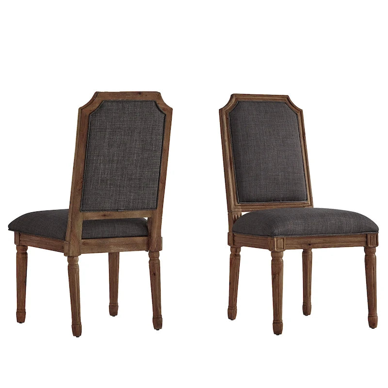 Deana Arched Linen and Wood Dining Chairs (Set of 2) by iNSPIRE Q Artisan