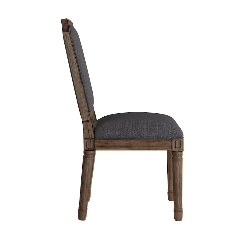 Deana Arched Linen and Wood Dining Chairs (Set of 2) by iNSPIRE Q Artisan