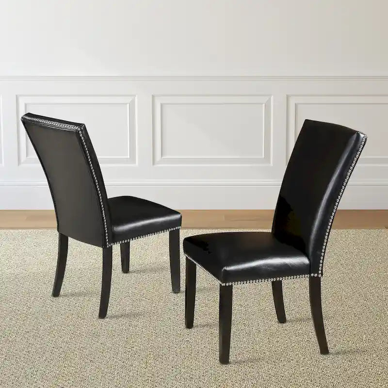 Steve Silver Fenton Black Dining Chair with Nailheads (Set of 2)