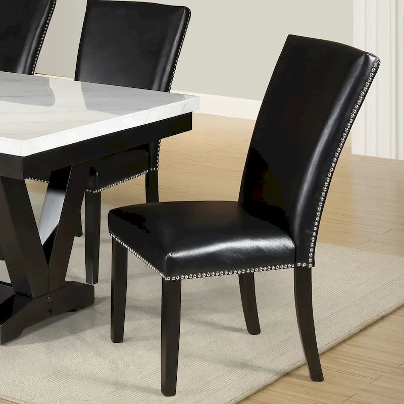 Steve Silver Fenton Black Dining Chair with Nailheads (Set of 2)