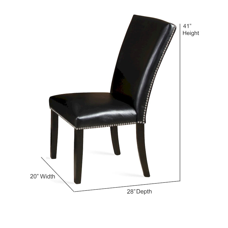 Steve Silver Fenton Black Dining Chair with Nailheads (Set of 2)