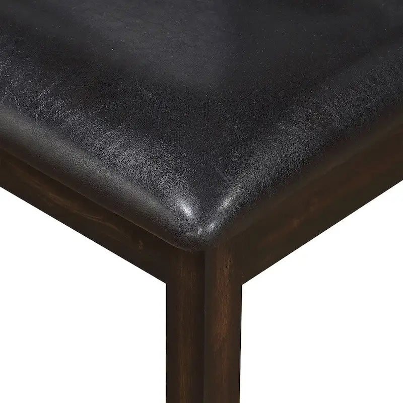 Steve Silver Alice Antique Espresso Wood and Faux Leather Dining Bench